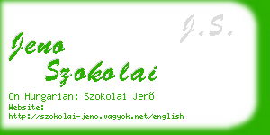 jeno szokolai business card