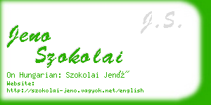 jeno szokolai business card